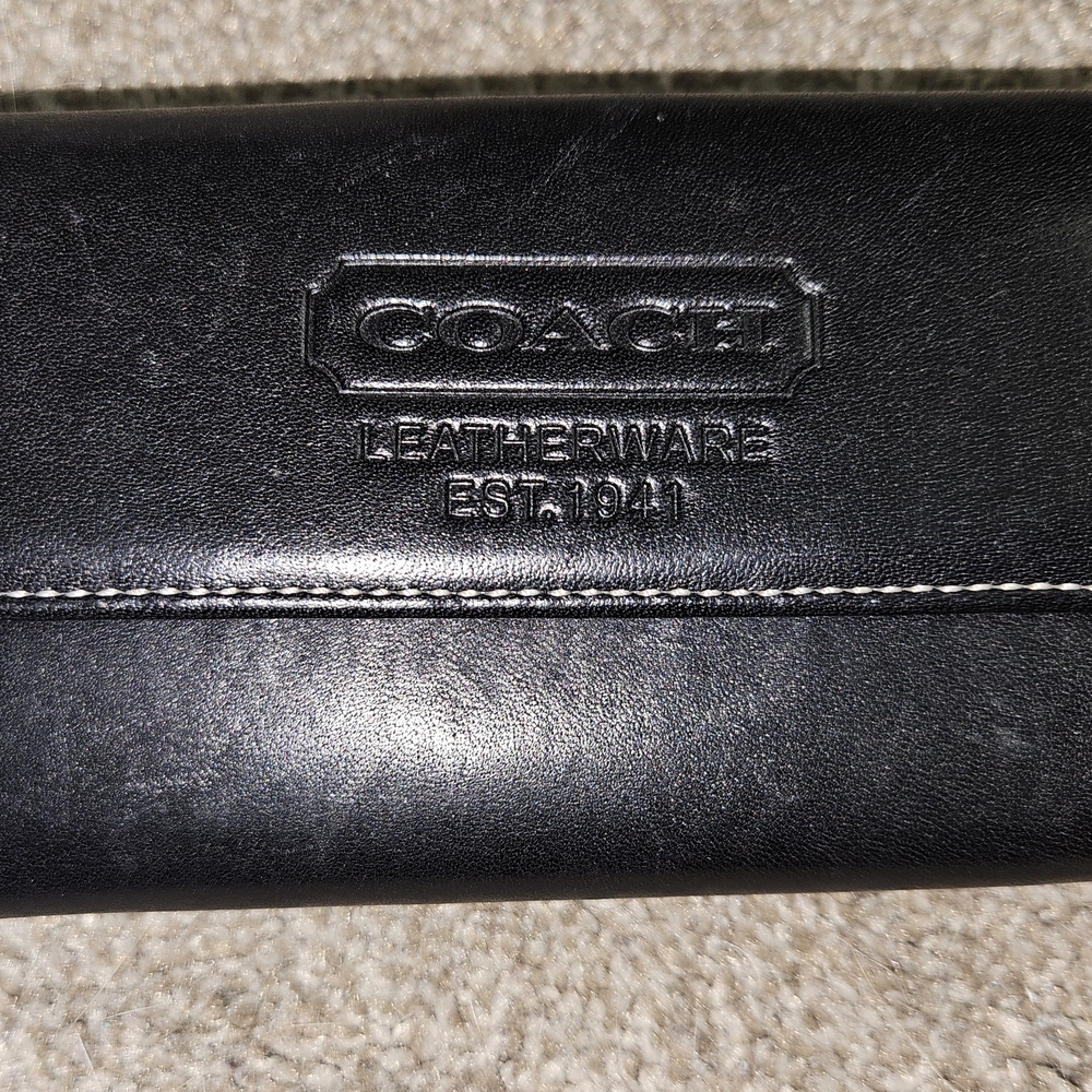 Vintage Coach Black Leather Embossed Wallet